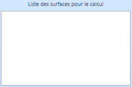 5. Liste des surfaces pour le calcul