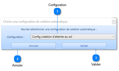 Choisir une configuration de cotation automatique