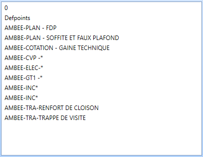 4. Liste des filtres d'activation de calque