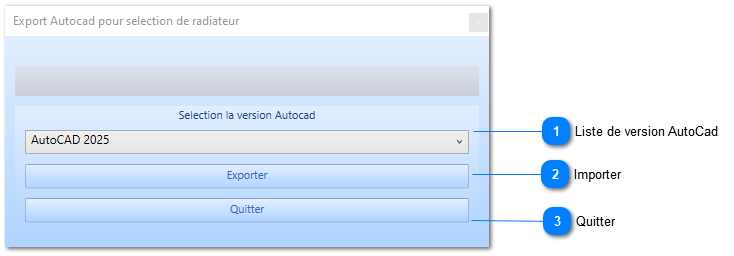 Onglet Export AutoCad